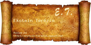 Ekstein Terézia névjegykártya